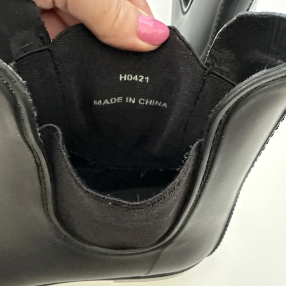 J. Crew Rubber Boot Size 9 Chelsea Black Pull On Ankle Rain Boots